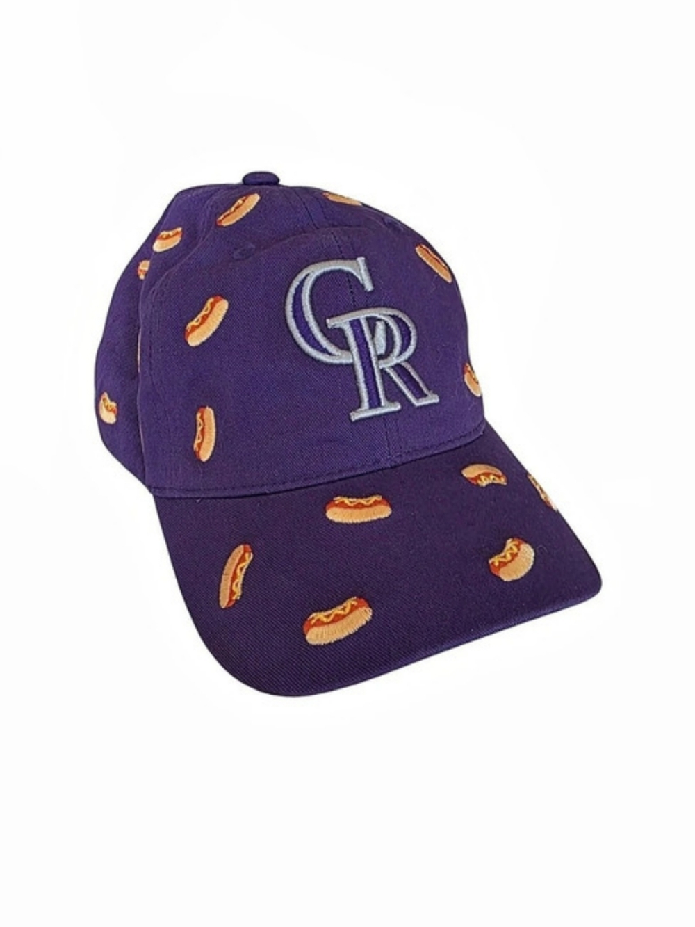 NWOT Colorado Rockies Melonwear Purple Hot Dog Print Baseball Cap